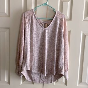 Bronw lace open back shirt